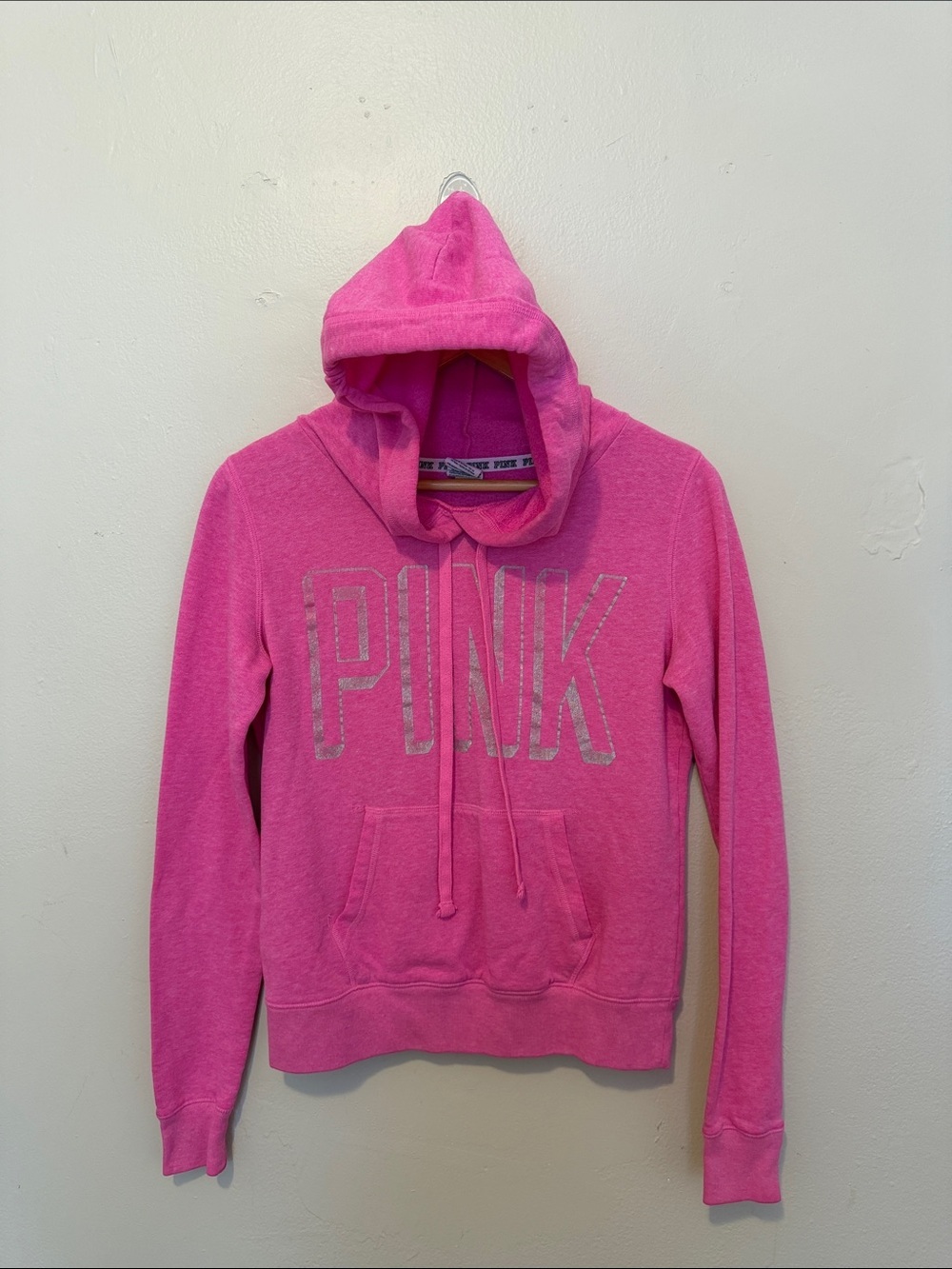 PINK Victoria's Secret Bright Pink Logo Hoodie